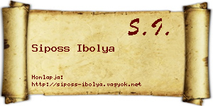 Siposs Ibolya névjegykártya